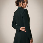 NAKHLAH long blazer from a rear three-quarter angle, showing the back and sleeve construction.