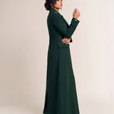 GLORY long blazer in full-length side profile, showing its long cut and sleeve details.