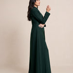 TERRA blazer in Deep Saudi Green, full-length side profile.