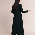 TERRA long blazer, full-length back view showing the shaped waist and back vent.