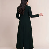TERRA long blazer, full-length back view showing the shaped waist and back vent.