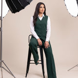 WAQAR formal set in Saudi Green, rear three-quarter view.