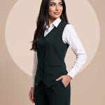 WAQAR formal set in Deep Saudi Green, full-length side profile.