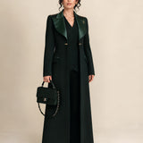 GLORY Deep Saudi Green blazer, upper-front detail with broad lapels.